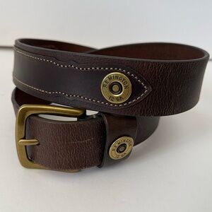 Remington Brown Leather Belt 12 GA Size 38